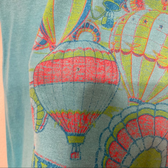 VTG Single Stitch New Mexico Hot Air Balloon Shirt Turquoise Bright Design - Picture 6 of 12
